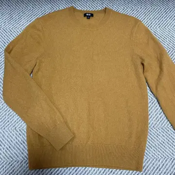 [ 새상품급 ] UNIQLO 캐시미어 크루넥 스웨터 S 머스타드