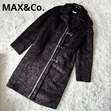 MAX&Co. 이탈리아제 롱 코트 퍼 블랙