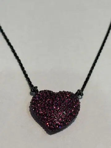 새상품급 소니아 리키엘 하트형 퍼플 큐빅 목걸이