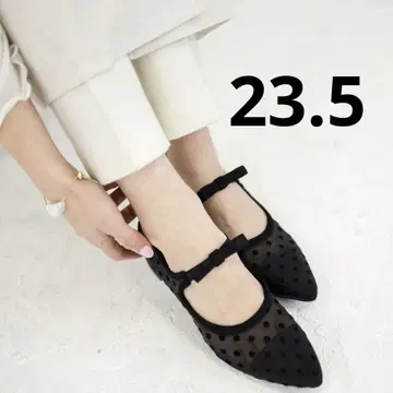 SESTO 미사용 새상품 블랙 도트 무늬 신발 23.5cm