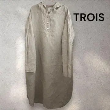 TROIS 셔츠 원피스 프리 사이즈 스트라이프 아이보리