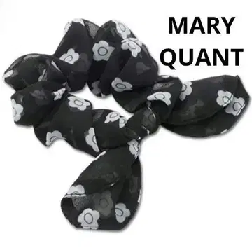 MARY QUANT 마리콴트 리본 쉬폰 스크런치 블랙