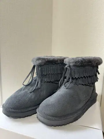 BEARPAW 어그 부츠 숏부츠 그레이 24cm
