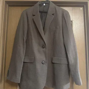 무인양품 기모 테일러드 자켓 브라운 패턴