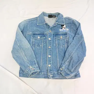 구제 의류 90's 미키 언리미티드 자수 데님 자켓 M