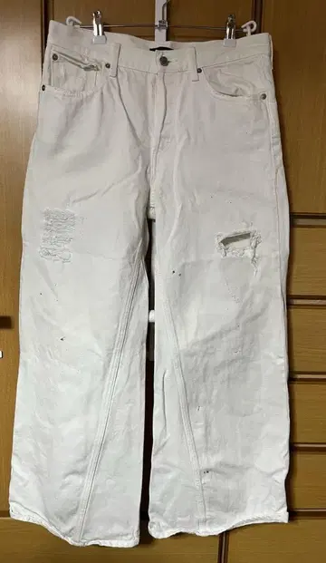AP STUDIO 데미지 가공 와이드 데님 팬츠