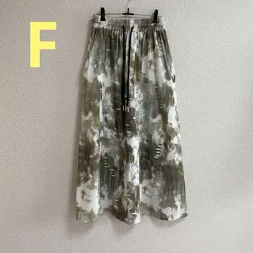 타이다이 데미지 데님 이소재 도킹 A라인 스커트