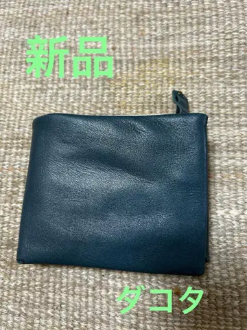 새상품 천연 가죽 다코타 접이식 지갑 블루그린