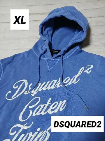 Dsquared2 블루 로고 후드 부착 후드티