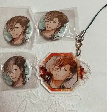 요시와라 피안화 오오츠키 시노부 캔뱃지 스트랩 세트