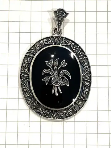 록잔 오닉스 마카사이트 펜던트 탑