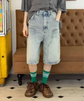 새상품 니코앤드 더블니 하프 팬츠 M 라이트 인디고