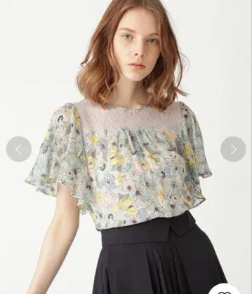 칼라 실크 플라워 블라우스 질스튜어트 s 사이즈