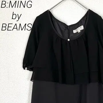 B:MING by BEAMS 무릎 기장 플레어 원피스 펄 버튼 심플