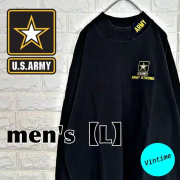 V889 [ ARMY ] 자수 로고 롱 슬리브 [ 남성용 L ] 블랙