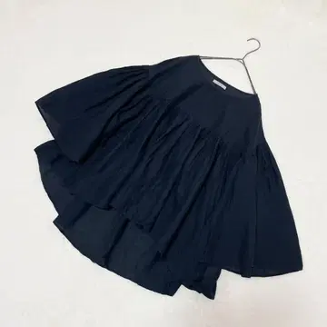 볼륨 슬리브 플레어 블라우스 면 린넨 블라우스 턱