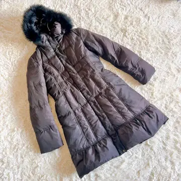 [새상품급]  PREGA 다운 코트 자켓 (M) 롱 퍼 포함