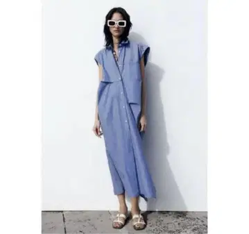ZARA 스트라이프 패턴 포플린 원피스