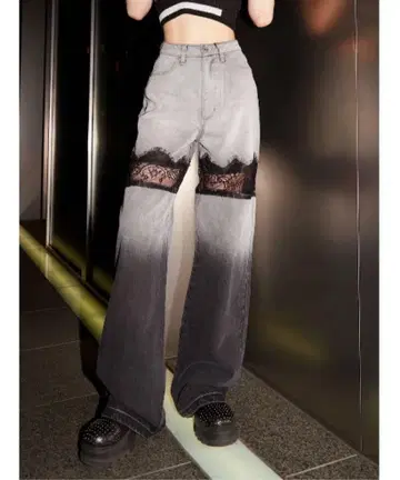 Darich 스캘럽 레이스 데님 롱 팬츠 S