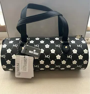마리콴트 MARY QUANT 블랙 꽃무늬 보스턴 백 핸드백