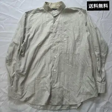 ISSEY MIYAKE 아이보리 버튼 다운 긴팔 셔츠 사이즈 1