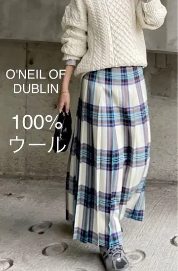 24aw O'NEIL OF DUBLIN 100% 울 플리츠 스커트