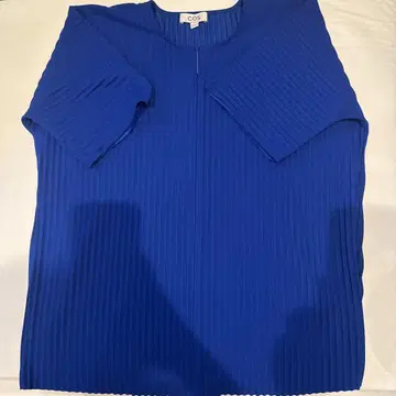 cos half zip 플리츠 상의 블루