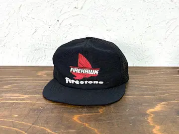 80s 90s Firestone 메쉬 캡 모터계 블랙