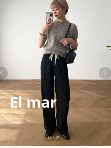 CANAL JEAN El mar 믹스 반팔 니트