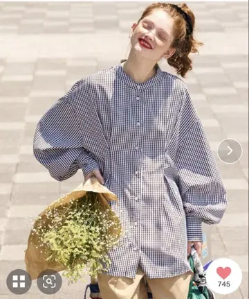 BONLECILL 허리 턱 볼륨 슬리브 밴드 카라 셔츠