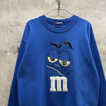 US 구제 의류 m&m 3D 맨투맨 트레이닝복 기업 상품 초콜릿