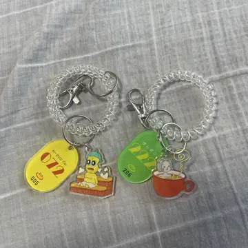포코피 극락탕 콜라보 키링 2종 세트 피넛군 퐁퐁코