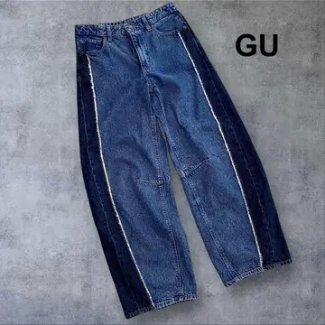 새상품급! GU 2톤 배럴 레그 청바지 L