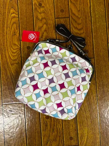 새상품 교토 고료안 나염 가마구치 숄더 캔버스제