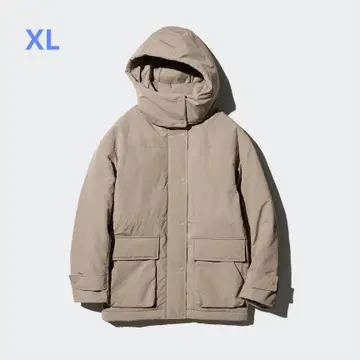 UNIQLO 하이브리드 다운 코트 베이지 XL 여성용