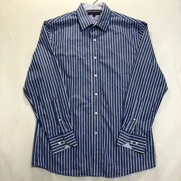 구제 의류 TOMMY HILFIGER 네이비 긴팔 셔츠 화이트 스트라이프