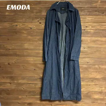 [ 에모다 ] EMODA 데님 코트 롱 코트 겉옷 캐주얼 F