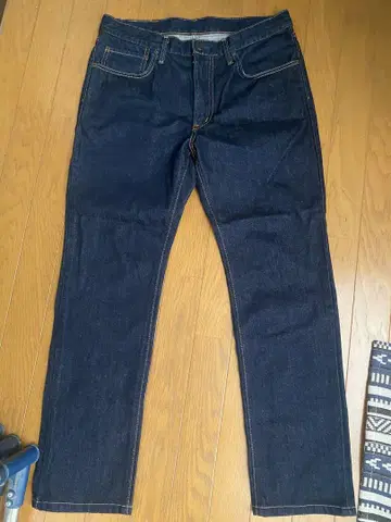 EDWIN 402 스트레이트 데님 W 33 다크 블루