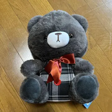 타탄 체크 곰 봉제 인형