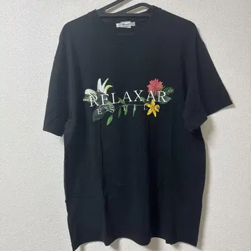 RELAXAR 꽃무늬 프린트 T셔츠 블랙