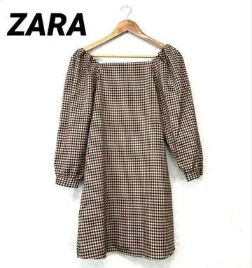 [ ZARA ] 파워숄더 원피스 XS 긴팔 브라운