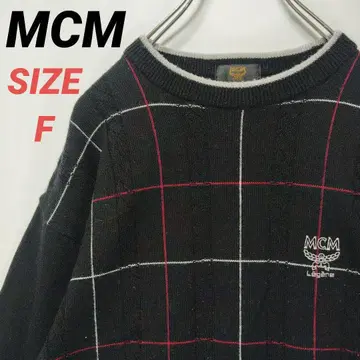 MCM MCM 얇은 소재 니트 스웨터 자수 로고 남성용 블랙