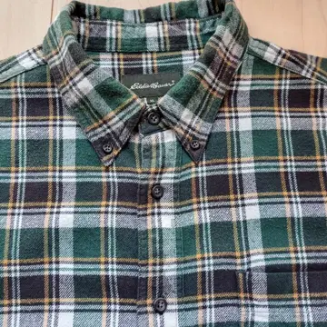 Eddie Bauer XL 그린 계열 체크 플란넬 셔츠