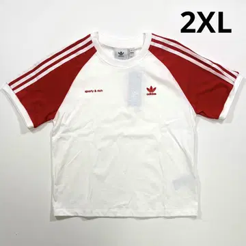 아디다스 x 스포티&리치 칼리지 T셔츠 화이트 레드 2XL