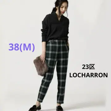 23구 LOCHARRON 로캐런 테이퍼드 팬츠 그린 체크
