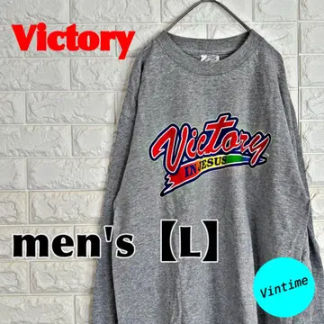 V894 [ Victory ] 프린트 롱 슬리브 [ 남성용 L ] 그레이