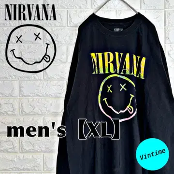 V895 [NIRVANA] 프린트 롱 슬리브 [남성용 XL] 블랙