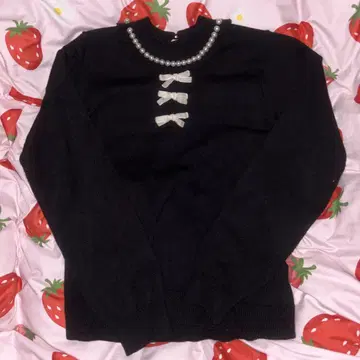 Ank Rouge 앙크루즈 니트 블랙 리본 펄
