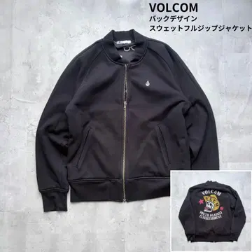[ VOLCOM ] 로고 자수 백 프린트 디자인 풀 집업 맨투맨 자켓
