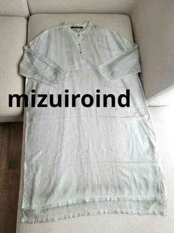 미즈이로 인드 mizuiroind 시어 셔츠 원피스 다이 다이 패턴